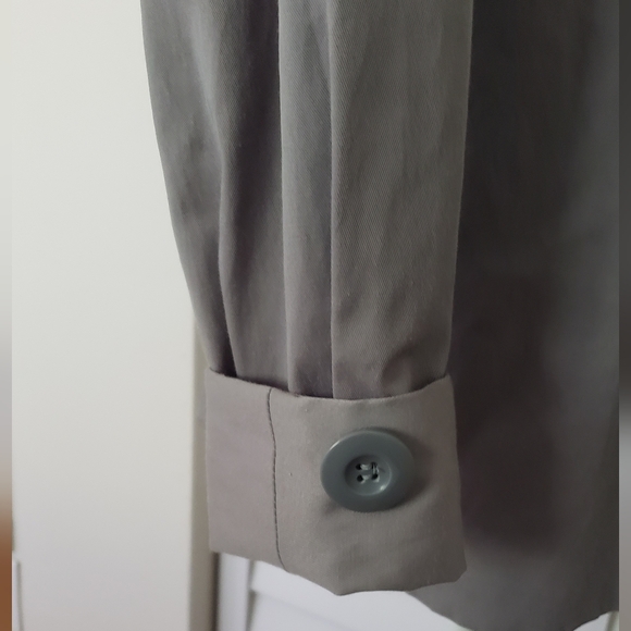Vertigo Paris Blue/Gray Trench Coat Doble Breasted Button Down Jacket Size XL - Picture 6 of 15